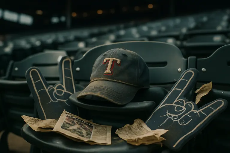 Baseball fans entering a stadium concourse for an evening game