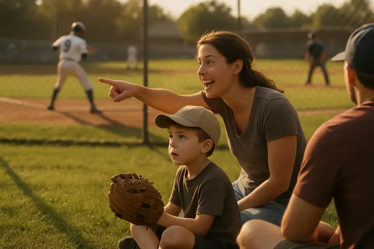 Parents watch youth players practice from beyond a college baseball fence