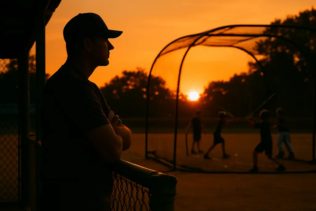 Austin Huml works with a Texas State hitter during practice in San Marcos
